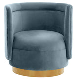 Remy Swivel Chair Velvet, Bluestone-Furniture - Chairs-High Fashion Home