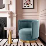 Remy Swivel Chair Velvet, Bluestone-Furniture - Chairs-High Fashion Home