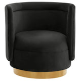 Remy Swivel Chair Velvet, Black-Furniture - Chairs-High Fashion Home