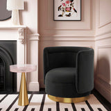 Remy Swivel Chair Velvet, Black-Furniture - Chairs-High Fashion Home