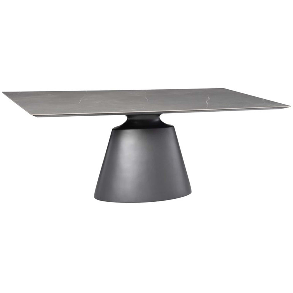 Taji Rectangular Dining Table, Grey Ceramic/Titanium Base