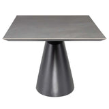 Taji Rectangular Dining Table, Grey Ceramic/Titanium Base