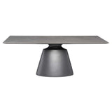 Taji Rectangular Dining Table, Grey Ceramic/Titanium Base