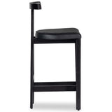 Tex Leather Counter Stool, Black-Furniture - Dining-High Fashion Home