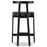 Tex Leather Counter Stool, Black-Furniture - Dining-High Fashion Home