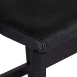 Tex Leather Counter Stool, Black-Furniture - Dining-High Fashion Home