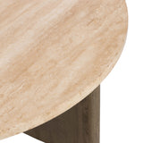 Toli Coffee Table, Travertine/Rustic Grey-Furniture - Accent Tables-High Fashion Home