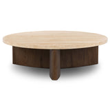 Toli Coffee Table, Travertine/Rustic Fawn