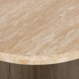 Toli End Table, Travertine/Rustic Grey-Furniture - Accent Tables-High Fashion Home