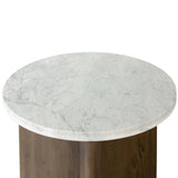 Toli End Table, White Marble/Rustic Fawn-Furniture - Accent Tables-High Fashion Home