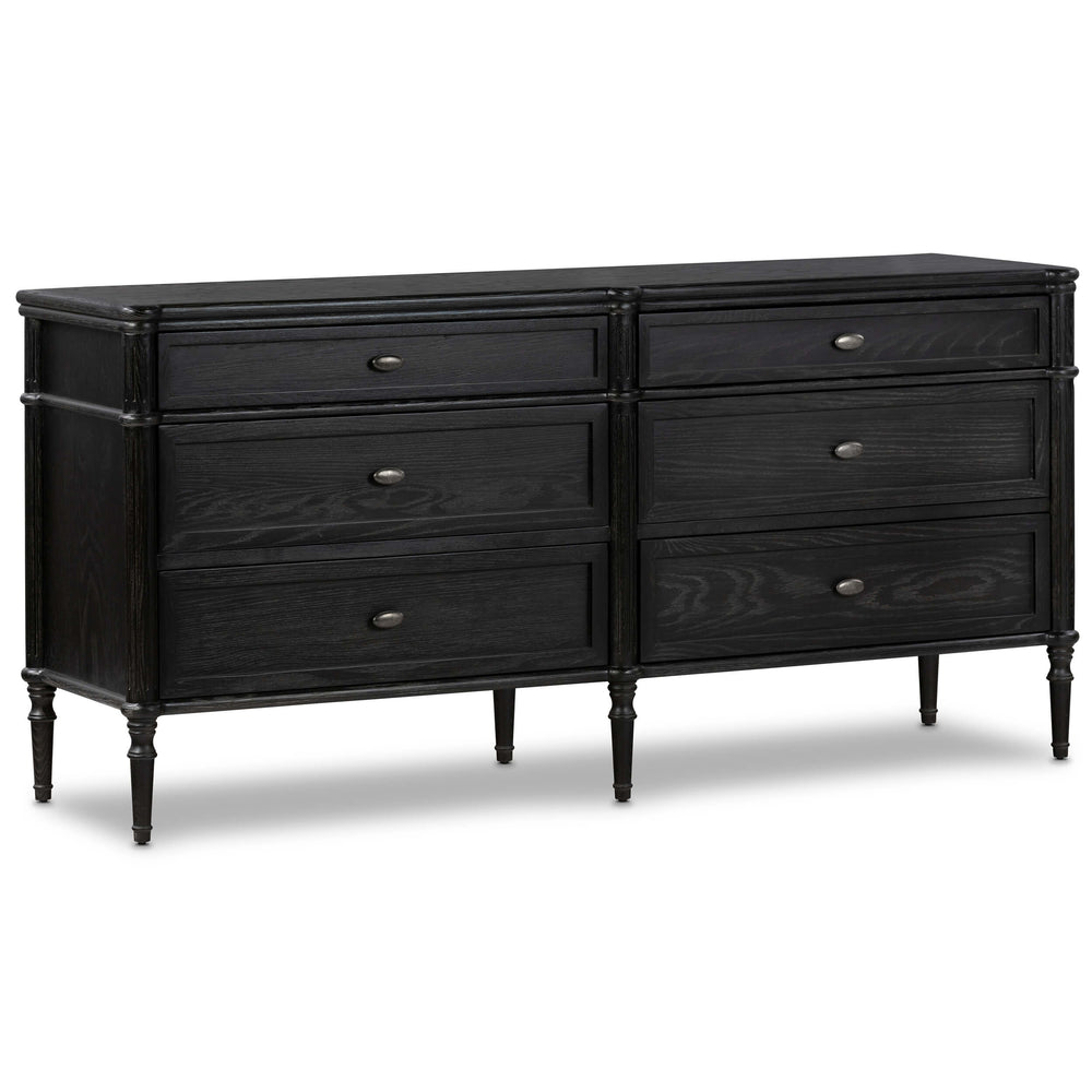 Toulouse 6 Drawer Dresser, Distressed Black-Furniture - Bedroom-High Fashion Home