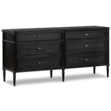 Toulouse 6 Drawer Dresser, Distressed Black-Furniture - Bedroom-High Fashion Home