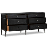 Toulouse 6 Drawer Dresser, Distressed Black-Furniture - Bedroom-High Fashion Home