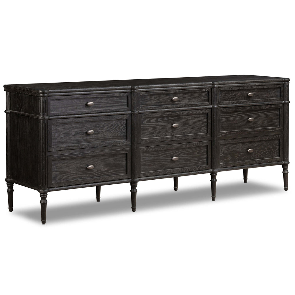 Toulouse 9 Drawer Dresser, Distressed Black-Furniture - Storage-High Fashion Home