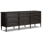 Toulouse 9 Drawer Dresser, Distressed Black-Furniture - Storage-High Fashion Home