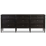 Toulouse 9 Drawer Dresser, Distressed Black-Furniture - Storage-High Fashion Home