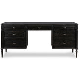 Toulouse Executive Desk, Distresssed Black-Furniture - Office-High Fashion Home