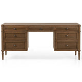 Toulouse Executive Desk, Toasted Oak-Furniture - Office-High Fashion Home