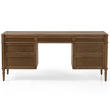 Toulouse Executive Desk, Toasted Oak-Furniture - Office-High Fashion Home