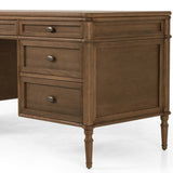 Toulouse Executive Desk, Toasted Oak-Furniture - Office-High Fashion Home