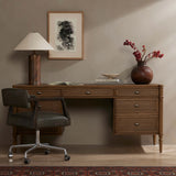 Toulouse Executive Desk, Toasted Oak-Furniture - Office-High Fashion Home