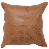 Leather Pillow, Dumont Chestnut-Accessories-High Fashion Home