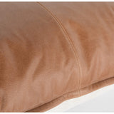 Leather Pillow, Dumont Chestnut-Accessories-High Fashion Home