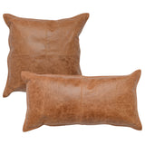 Leather Pillow, Dumont Chestnut-Accessories-High Fashion Home