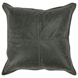 Acre Leather Pillow, Forest Green-Accessories-High Fashion Home