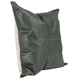 Acre Leather Pillow, Forest Green-Accessories-High Fashion Home