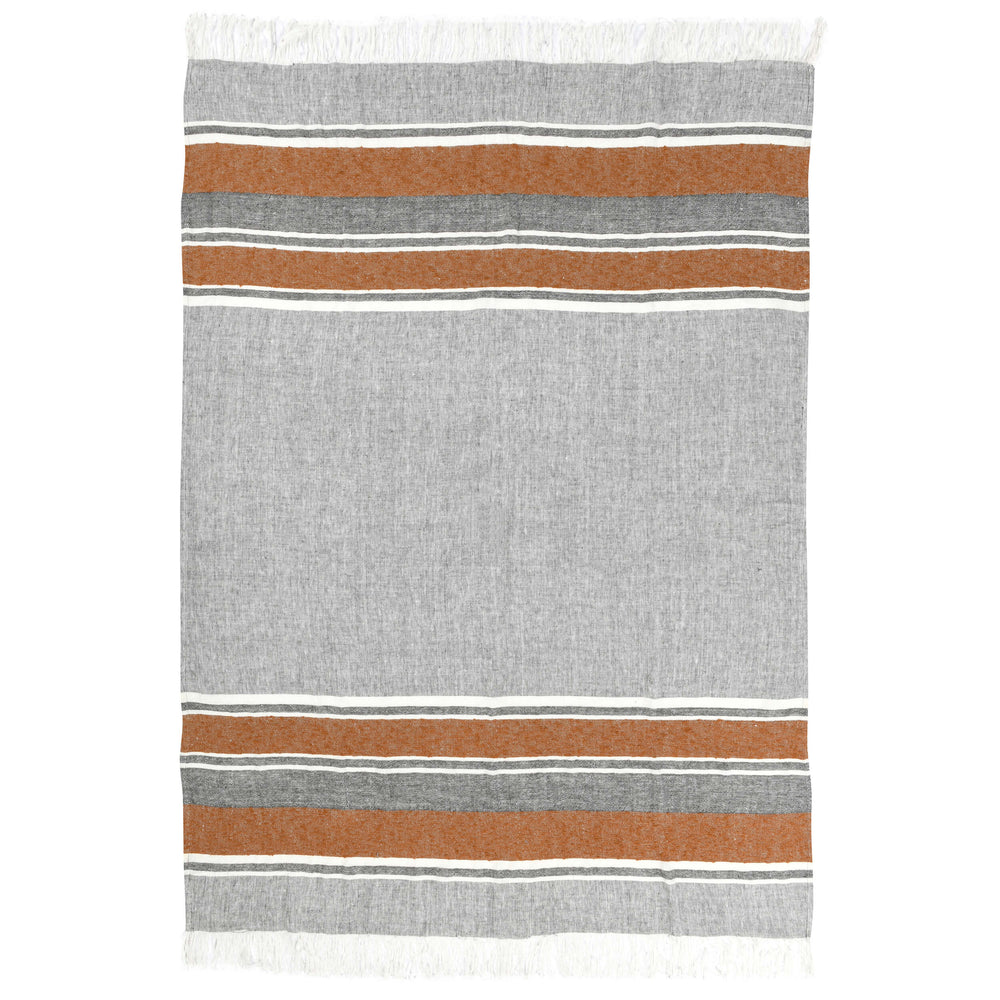 Lima Throw, Gray/Rust-Accessories-High Fashion Home