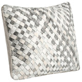 Bradley Hide Lumbar Pillow, Grays/Whites-Accessories-High Fashion Home