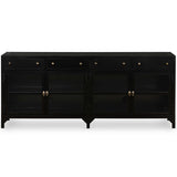 Shadow Box Media Console, Black-Furniture - Accent Tables-High Fashion Home