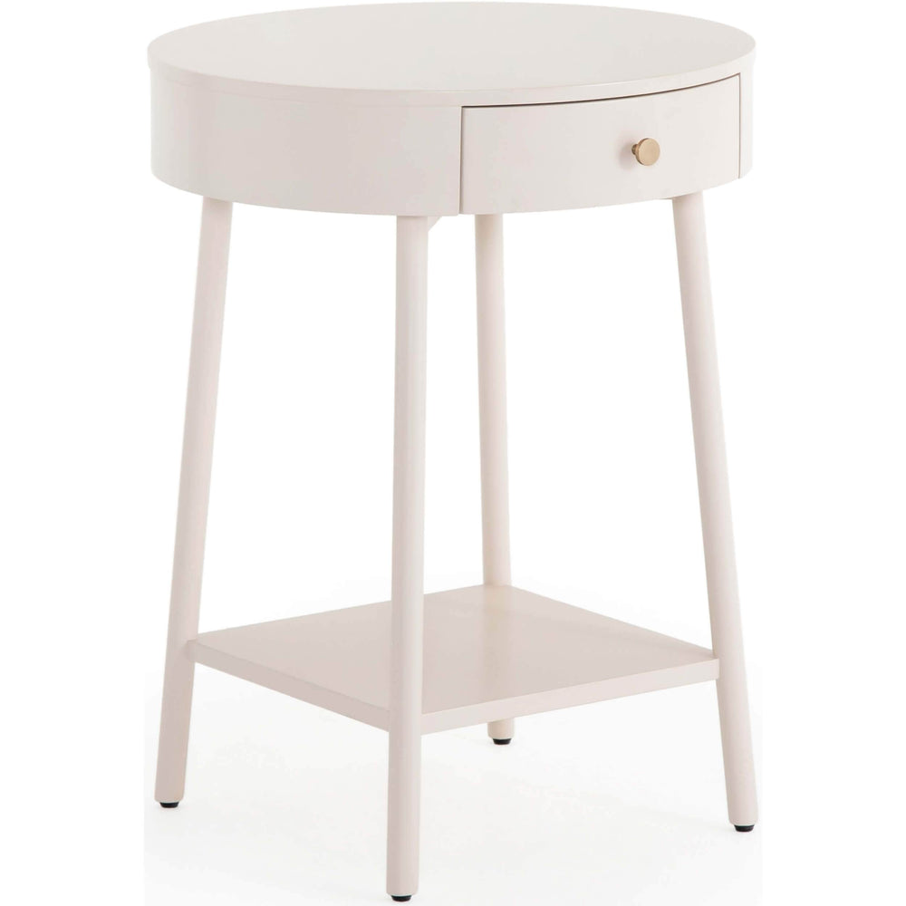 Van Nightstand, Matte Alabaster-Furniture - Bedroom-High Fashion Home