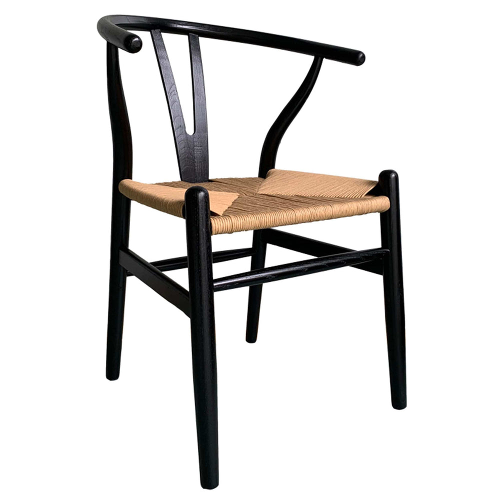 Ventana Dining Chair, Black/Natural, Set of 2