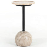 Viola Accent Table, Antique White Marble