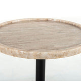 Viola Accent Table, Antique White Marble