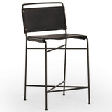 Wharton Counter Stool, Distressed Black-Furniture - Dining-High Fashion Home