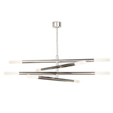 Wick Chandelier, Polished Nickel-Lighting-High Fashion Home