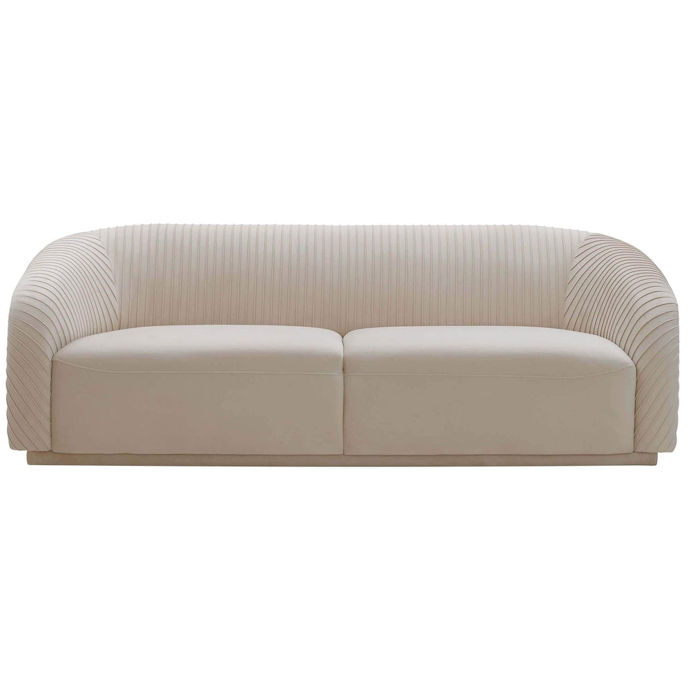 Yara Pleated Sofa, Cream - Furniture - Sofas - High Fashion Home