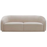 Yara Pleated Sofa, Cream - Furniture - Sofas - High Fashion Home