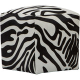 Cowhide Pouf, Zebra Print-Furniture - Chairs-High Fashion Home