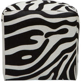 Cowhide Pouf, Zebra Print-Furniture - Chairs-High Fashion Home