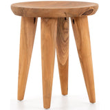 Zuri Round Outdoor End Table, Natural-Furniture - Accent Tables-High Fashion Home