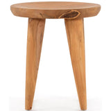 Zuri Round Outdoor End Table, Natural-Furniture - Accent Tables-High Fashion Home