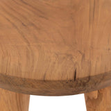 Zuri Round Outdoor End Table, Natural-Furniture - Accent Tables-High Fashion Home