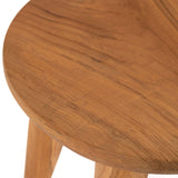 Zuri Round Outdoor End Table, Natural-Furniture - Accent Tables-High Fashion Home