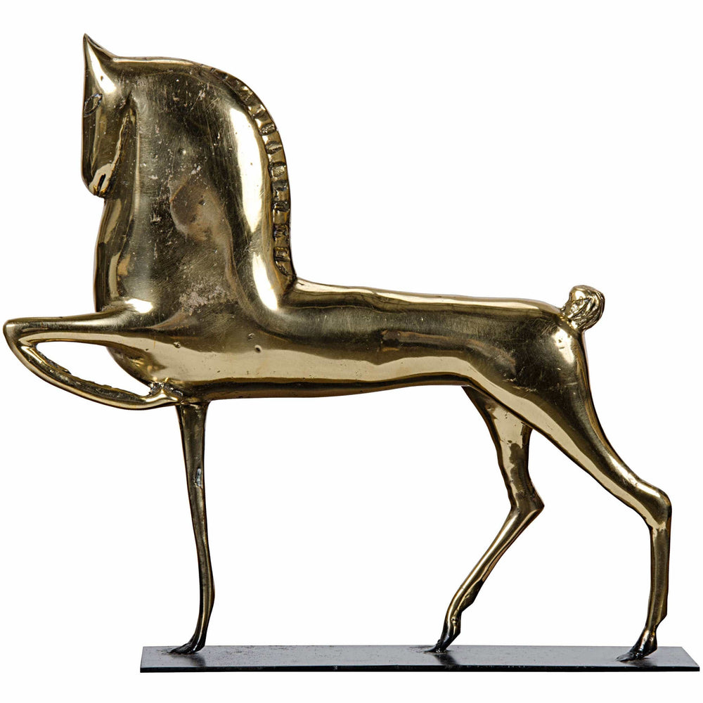 Horse on Stand, Brass - Accessories - High Fashion Home