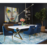 Beatrix Side Chair, Navy/Brushed Gold Base - - High Fashion Home