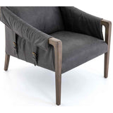 Bauer Leather Chair, Chaps Ebony - Modern Furniture - Accent Chairs - High Fashion Home